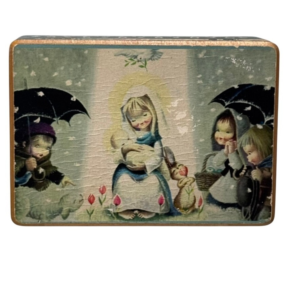 Reuge Swiss Musical Movement Box White Christmas‎ Tune Wood Carving Italy